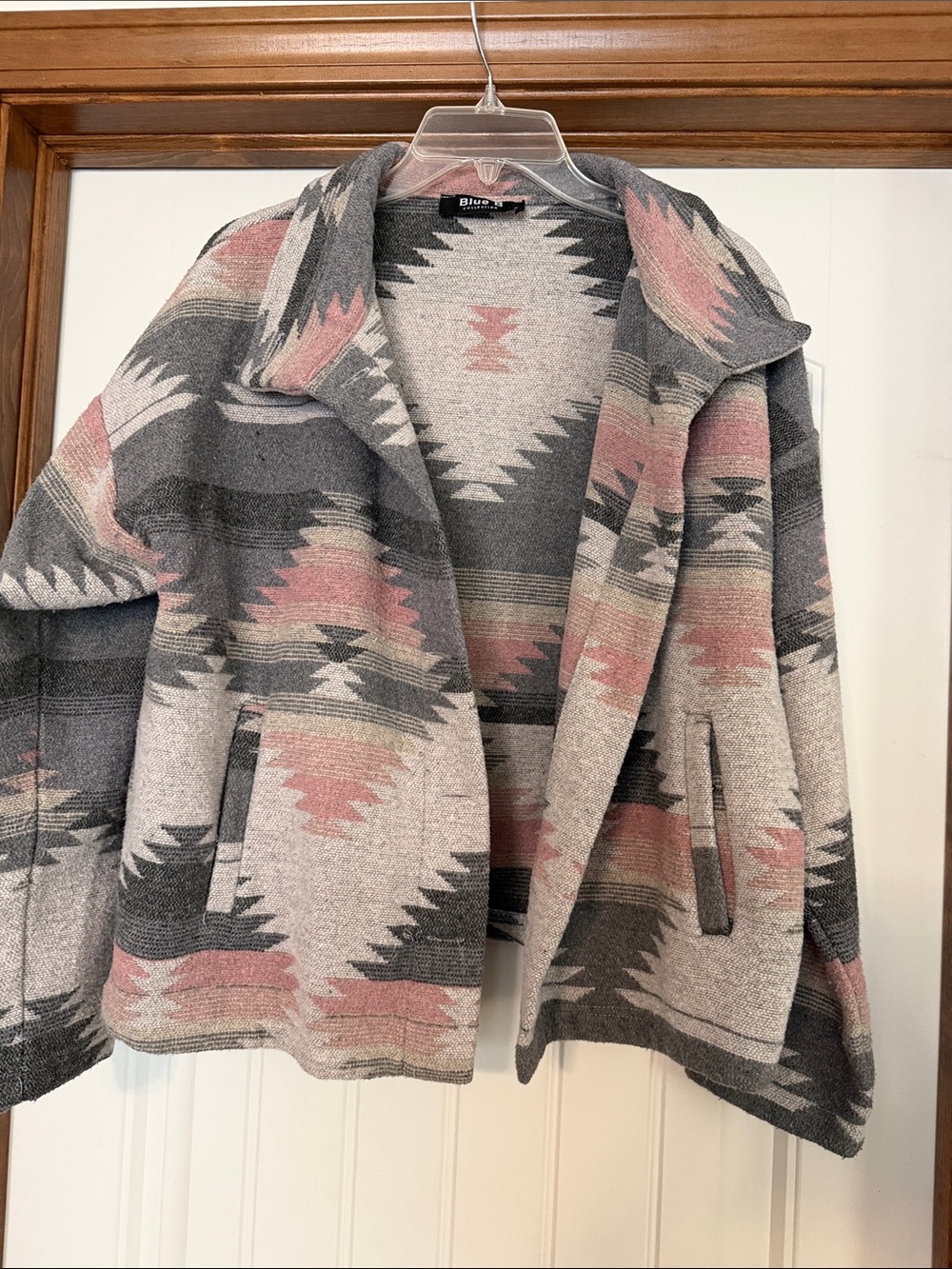 Aztec Print Jacket in Gray and Pink